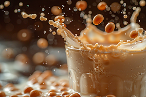 豆浆豆奶高清早餐摄影图