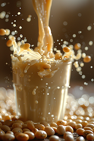豆浆豆奶饮品自然摄影图