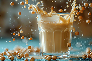 豆浆豆奶饮料饮品摄影图