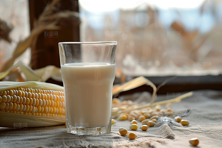 豆浆豆奶早饭日系摄影图