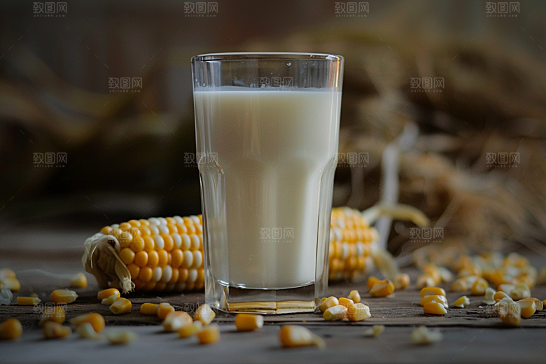 豆浆豆奶自然饮料摄影图