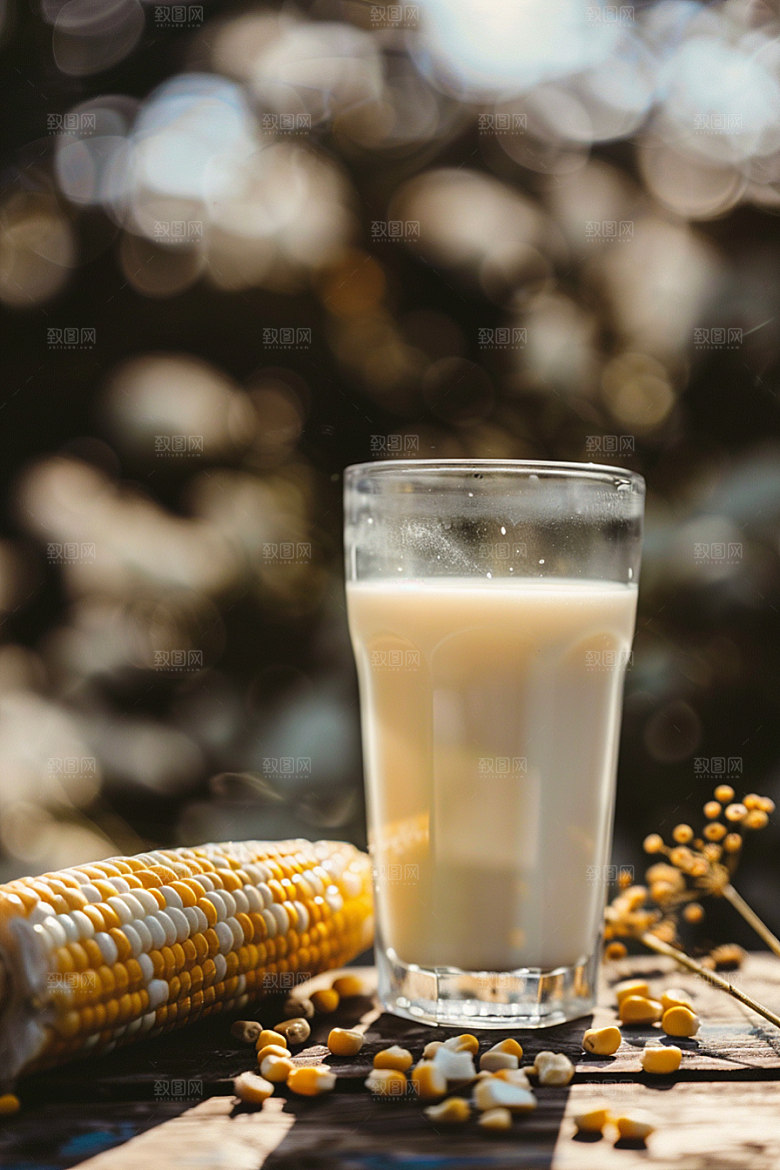豆浆豆奶牛奶美食摄影图