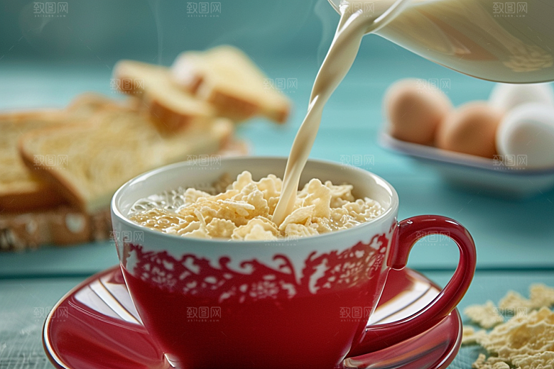 豆浆豆奶早餐饮品摄影图