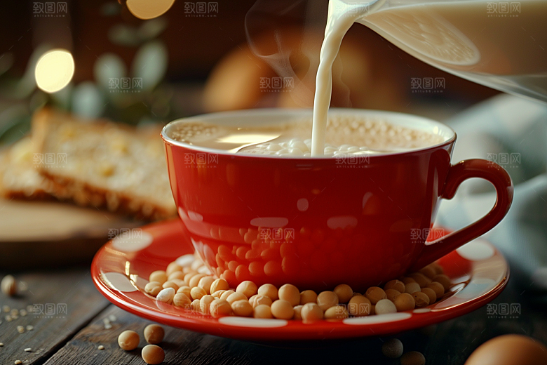豆浆豆奶牛奶谷物摄影图