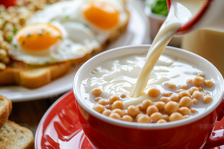 豆浆豆奶牛奶高清摄影图