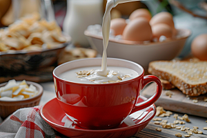 豆浆豆奶早餐高清摄影图