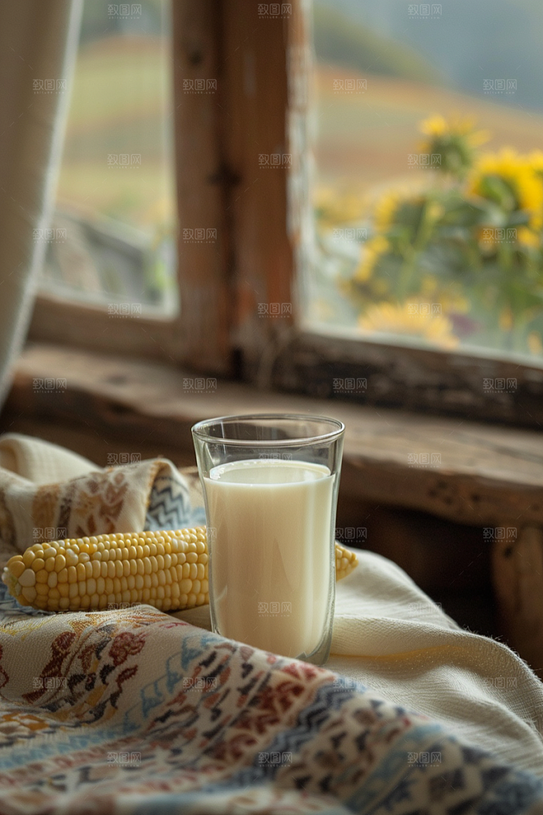 豆浆豆奶高清早餐摄影图