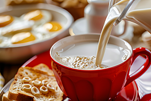 豆浆豆奶早餐美食摄影图