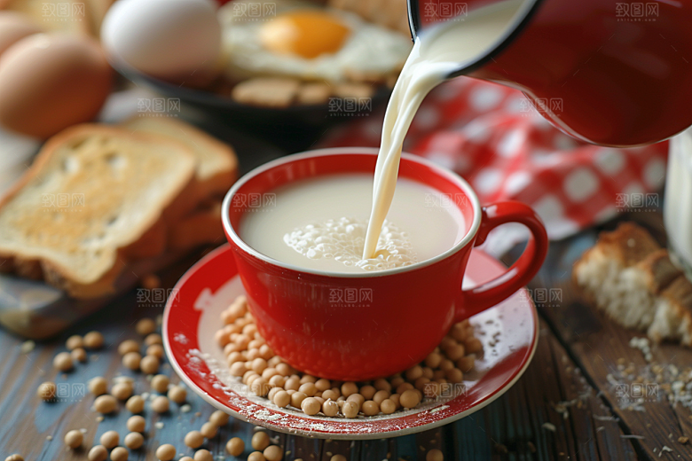 豆浆豆奶玻璃瓶饮品摄影图
