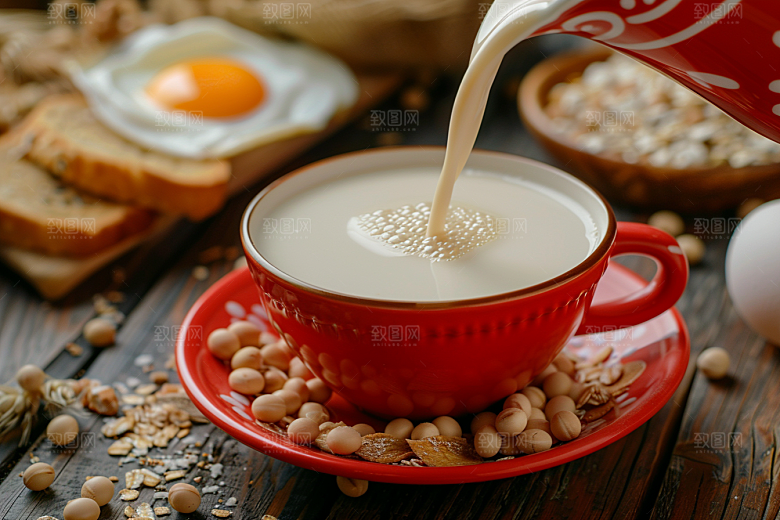 豆浆豆奶饮品牛奶摄影图