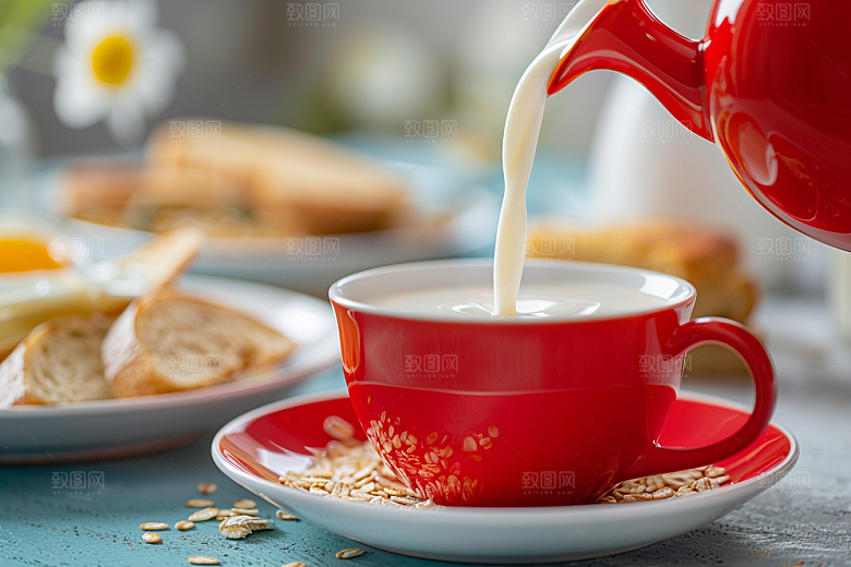 豆浆豆奶美食早餐摄影图