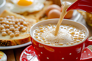 豆浆豆奶能量餐日系摄影图