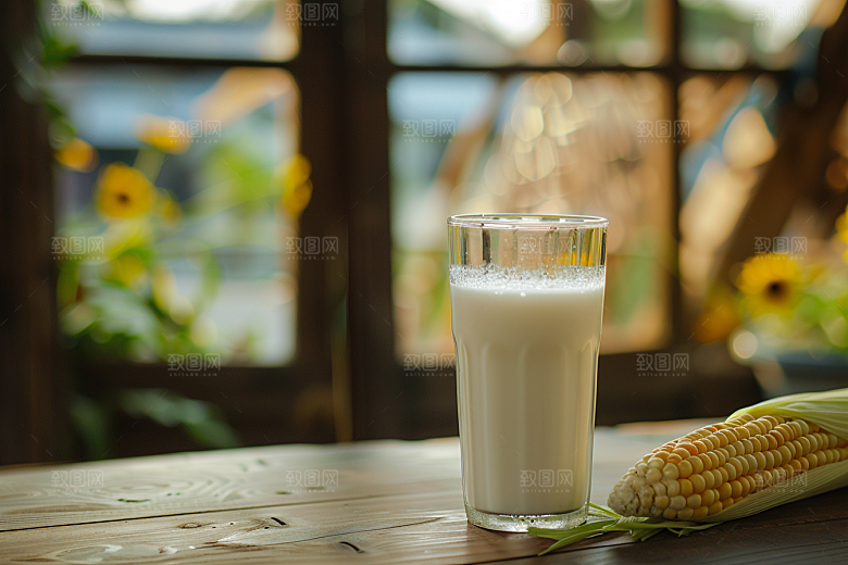 豆浆豆奶早餐自然摄影图