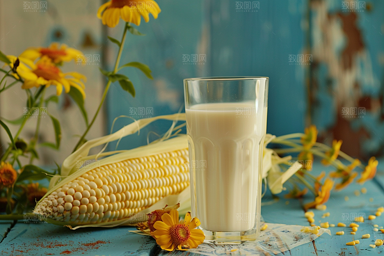 豆浆豆奶日系自然摄影图