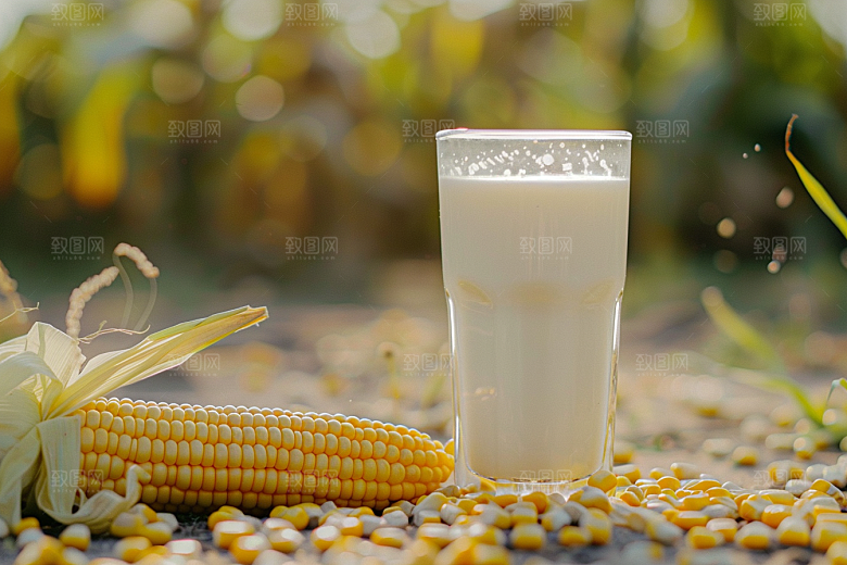 豆浆豆奶玻璃瓶谷物摄影图