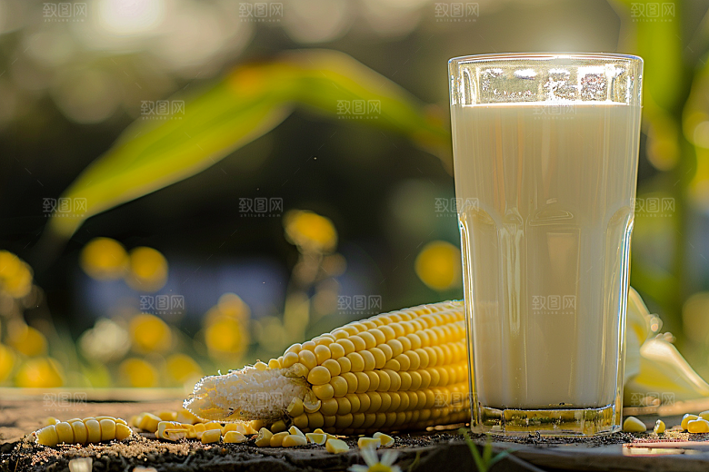豆浆豆奶奶瓶饮料摄影图