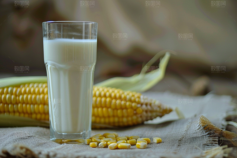 豆浆豆奶能量餐高清摄影图