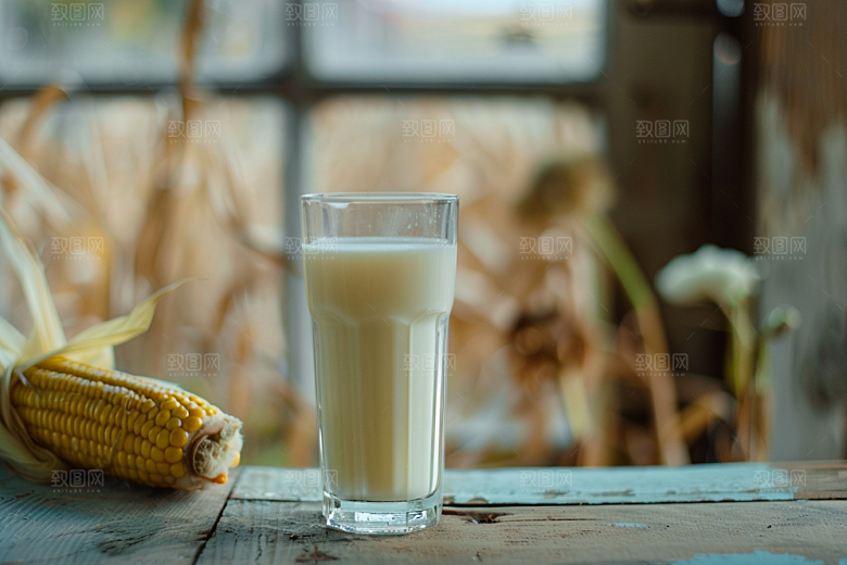 豆浆豆奶饮料早饭摄影图