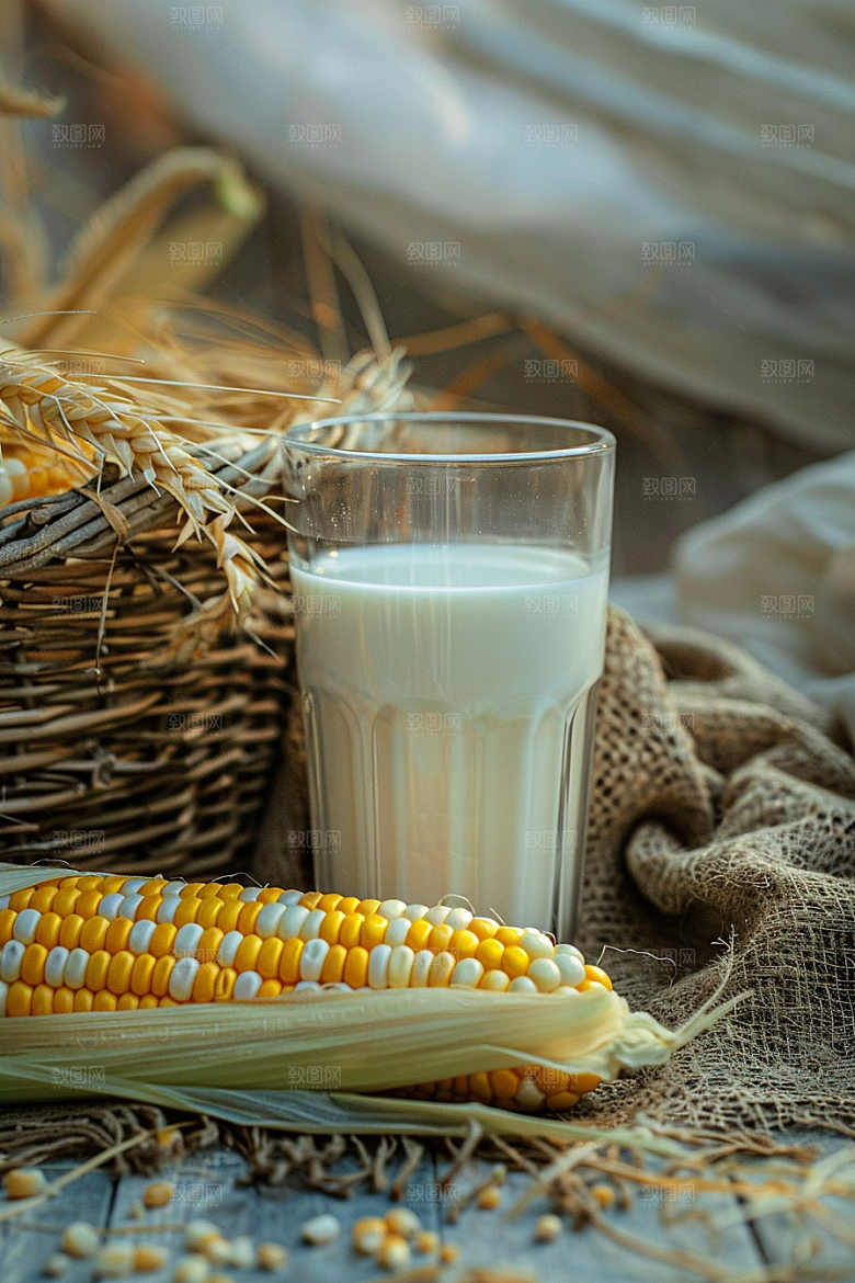 豆浆豆奶高清能量餐摄影图