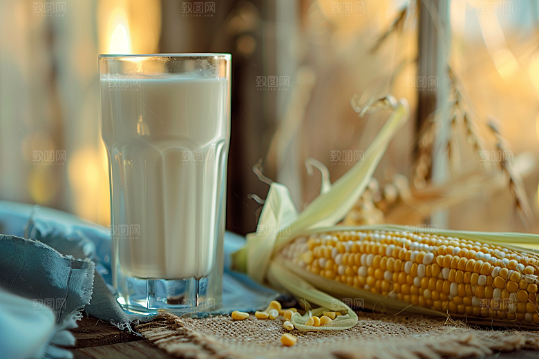 豆浆豆奶奶瓶玻璃瓶摄影图