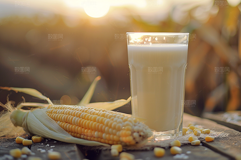 豆浆豆奶美食奶瓶摄影图