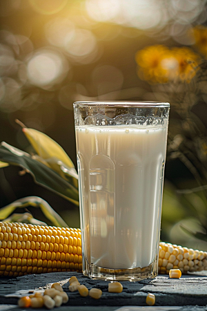 豆浆豆奶饮料日系摄影图