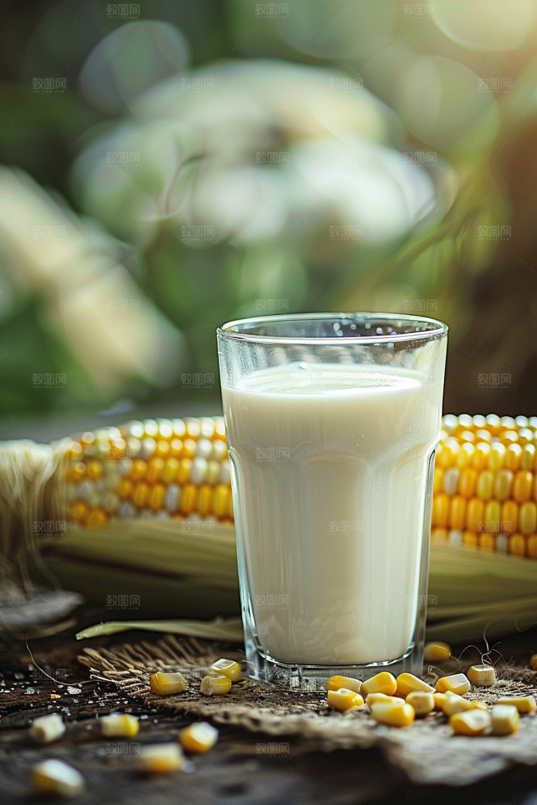 豆浆豆奶奶瓶饮料摄影图