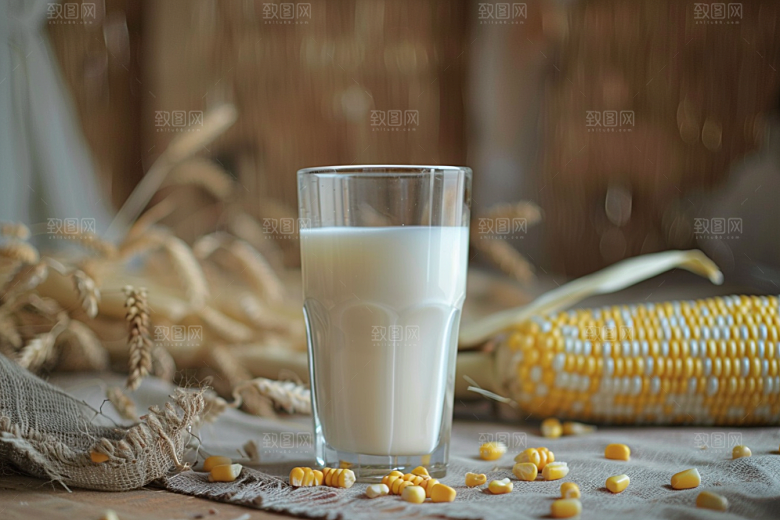 豆浆豆奶饮料能量餐摄影图