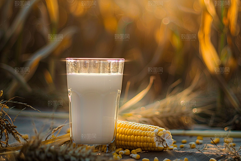 豆浆豆奶早餐谷物摄影图