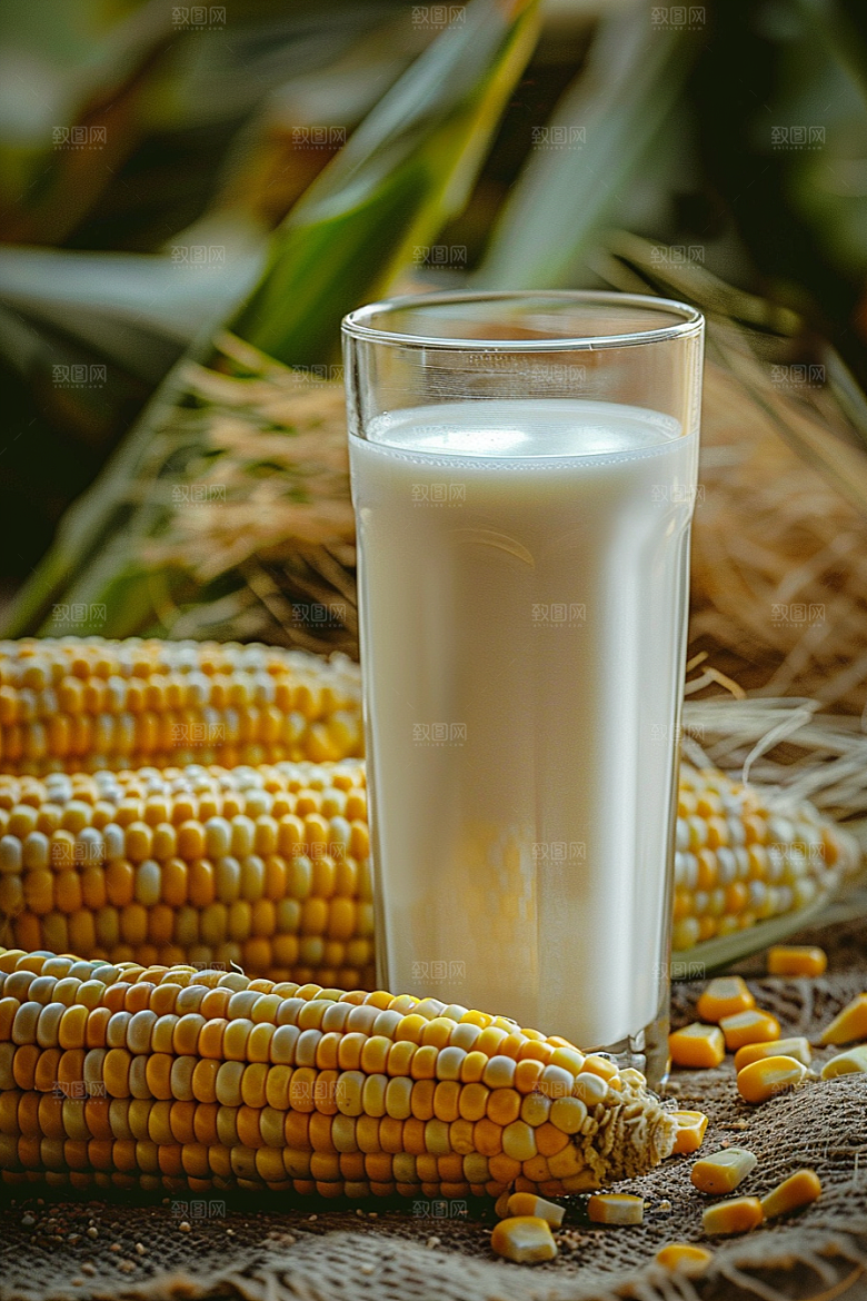 豆浆豆奶自然早餐摄影图