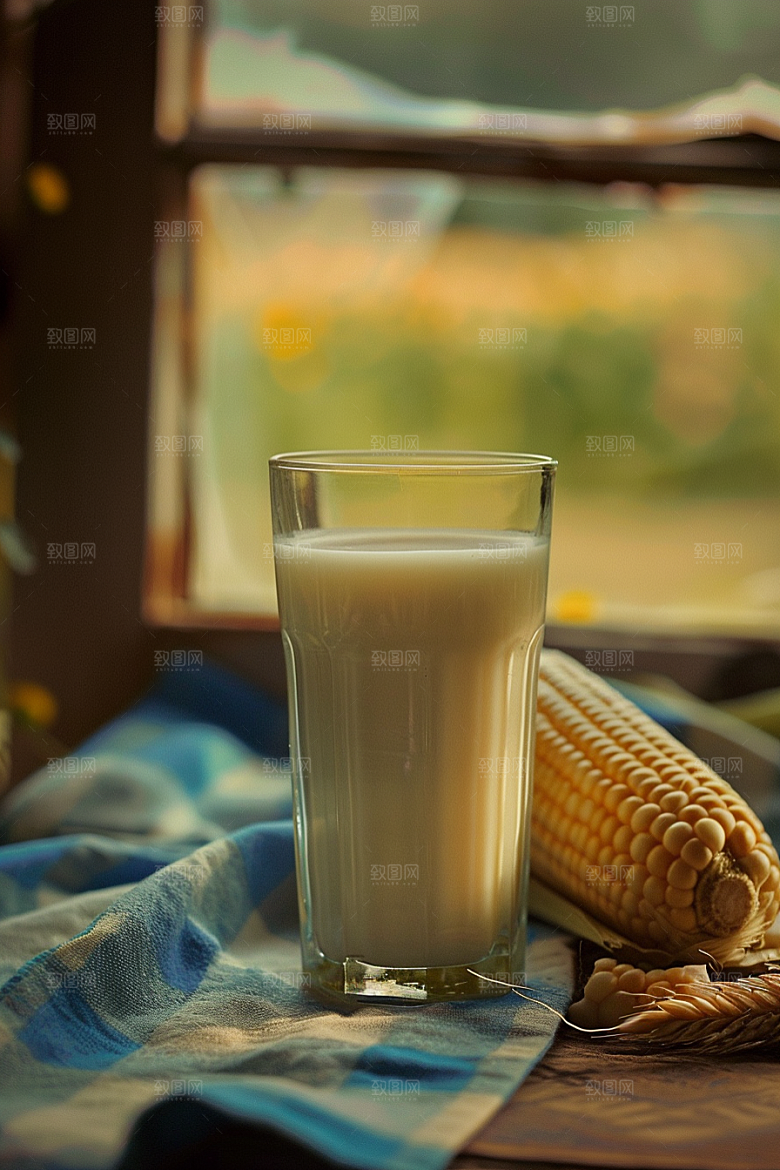 豆浆豆奶早饭牛奶摄影图