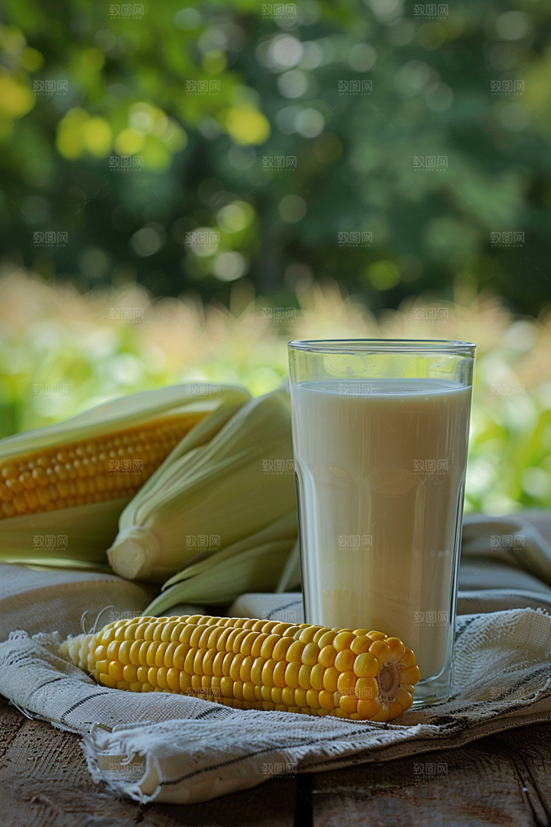 豆浆豆奶自然能量餐摄影图