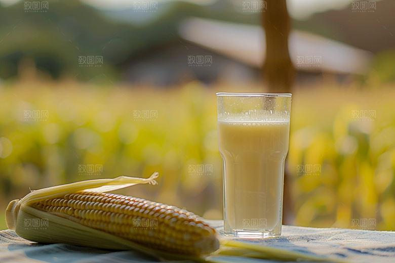 豆浆豆奶奶瓶自然摄影图