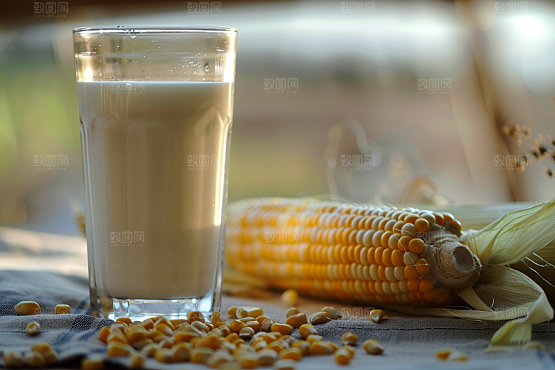 豆浆豆奶奶瓶高清摄影图