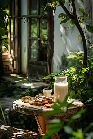 豆浆豆奶早餐奶瓶摄影图
