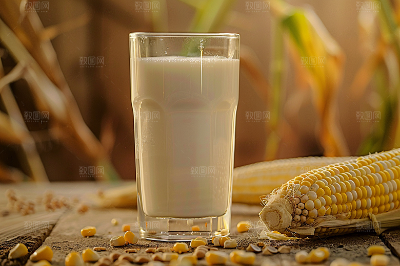 豆浆豆奶牛奶奶瓶摄影图
