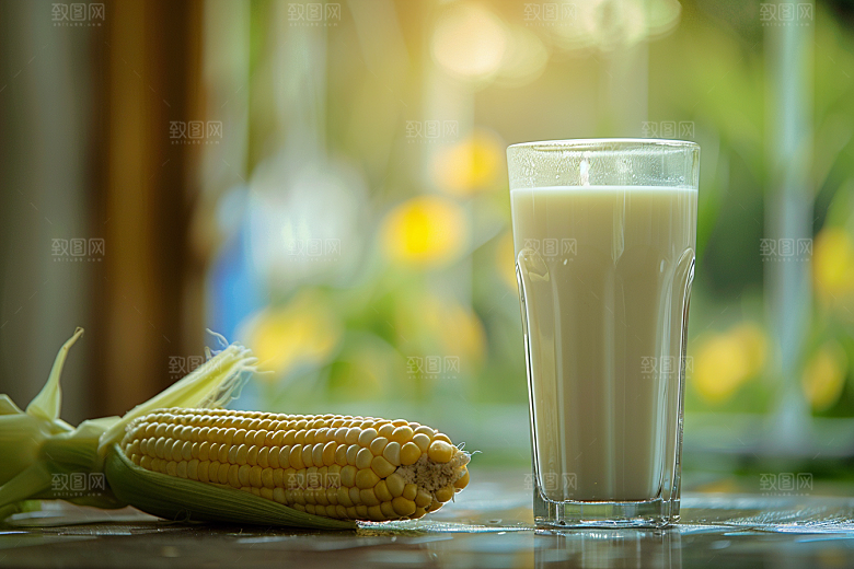 豆浆豆奶美食玻璃瓶摄影图