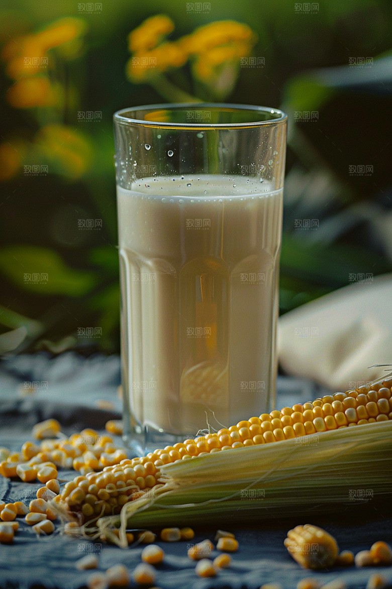 豆浆豆奶谷物奶瓶摄影图
