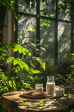 豆浆豆奶美食日系摄影图