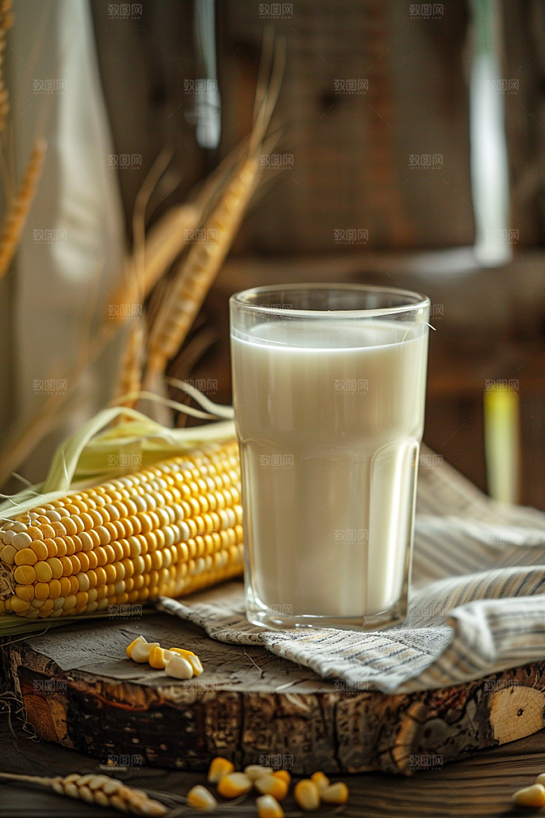 豆浆豆奶早饭早餐摄影图