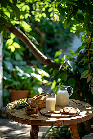 豆浆豆奶牛奶日系摄影图