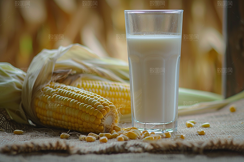 豆浆豆奶玻璃瓶牛奶摄影图