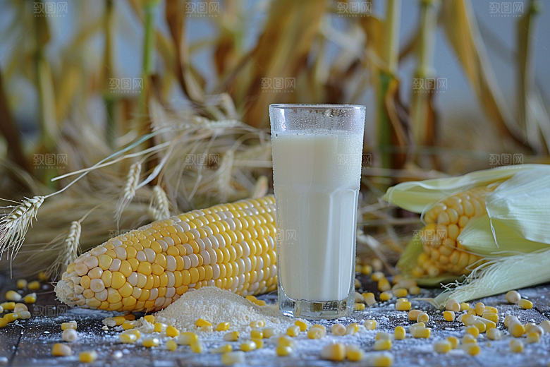 豆浆豆奶玻璃瓶美食摄影图