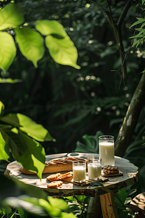 豆浆豆奶饮料早餐摄影图