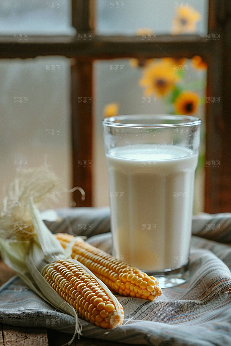 豆浆豆奶谷物能量餐摄影图