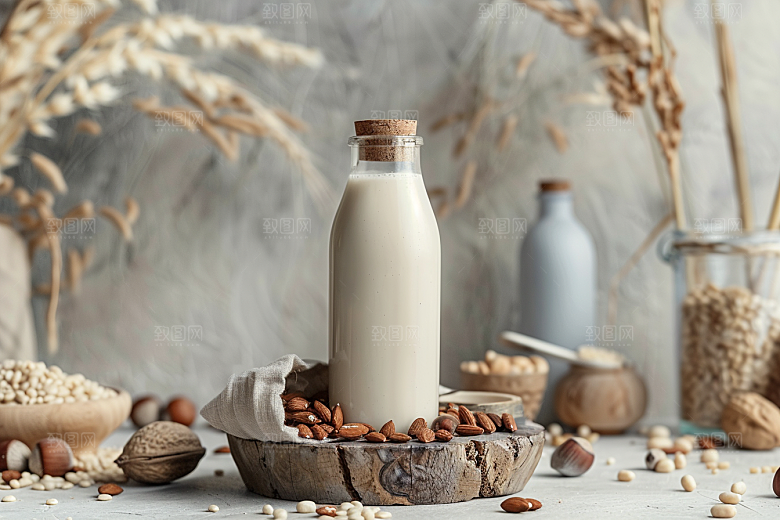 豆浆豆奶高清早餐摄影图
