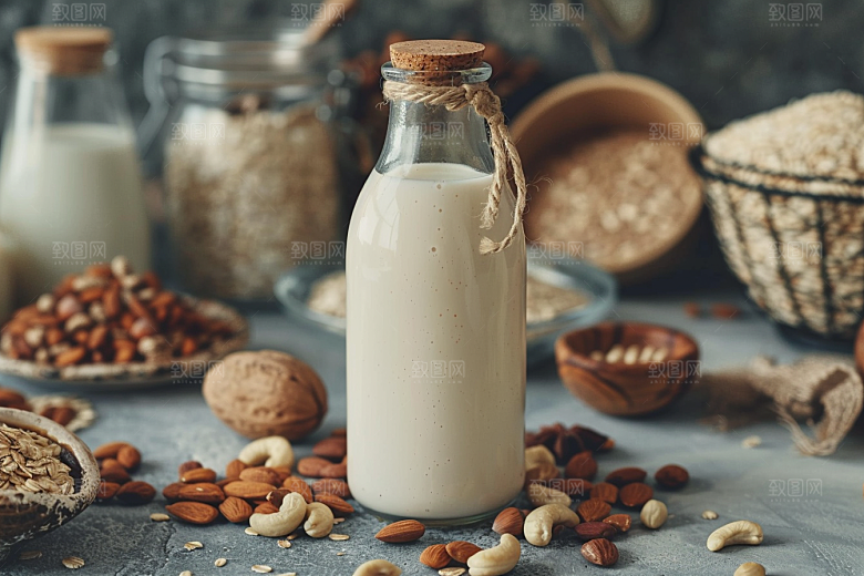 豆浆豆奶美食牛奶摄影图
