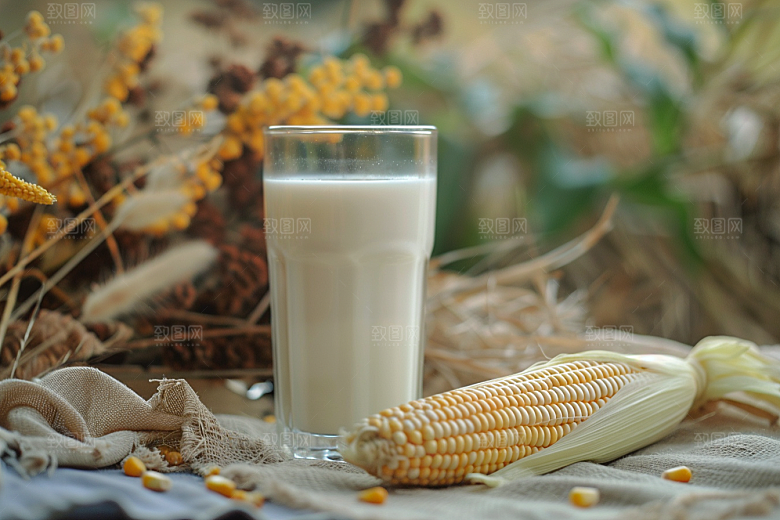 豆浆豆奶早餐自然摄影图