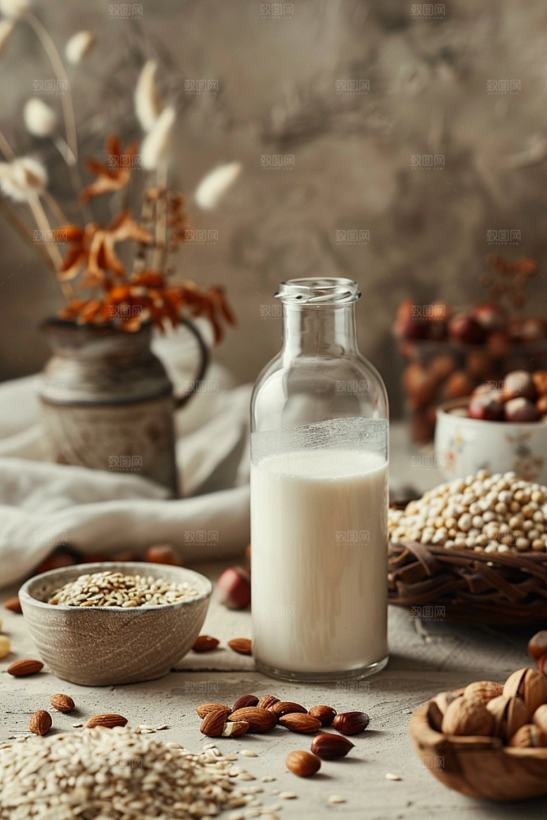 豆浆豆奶高清牛奶摄影图