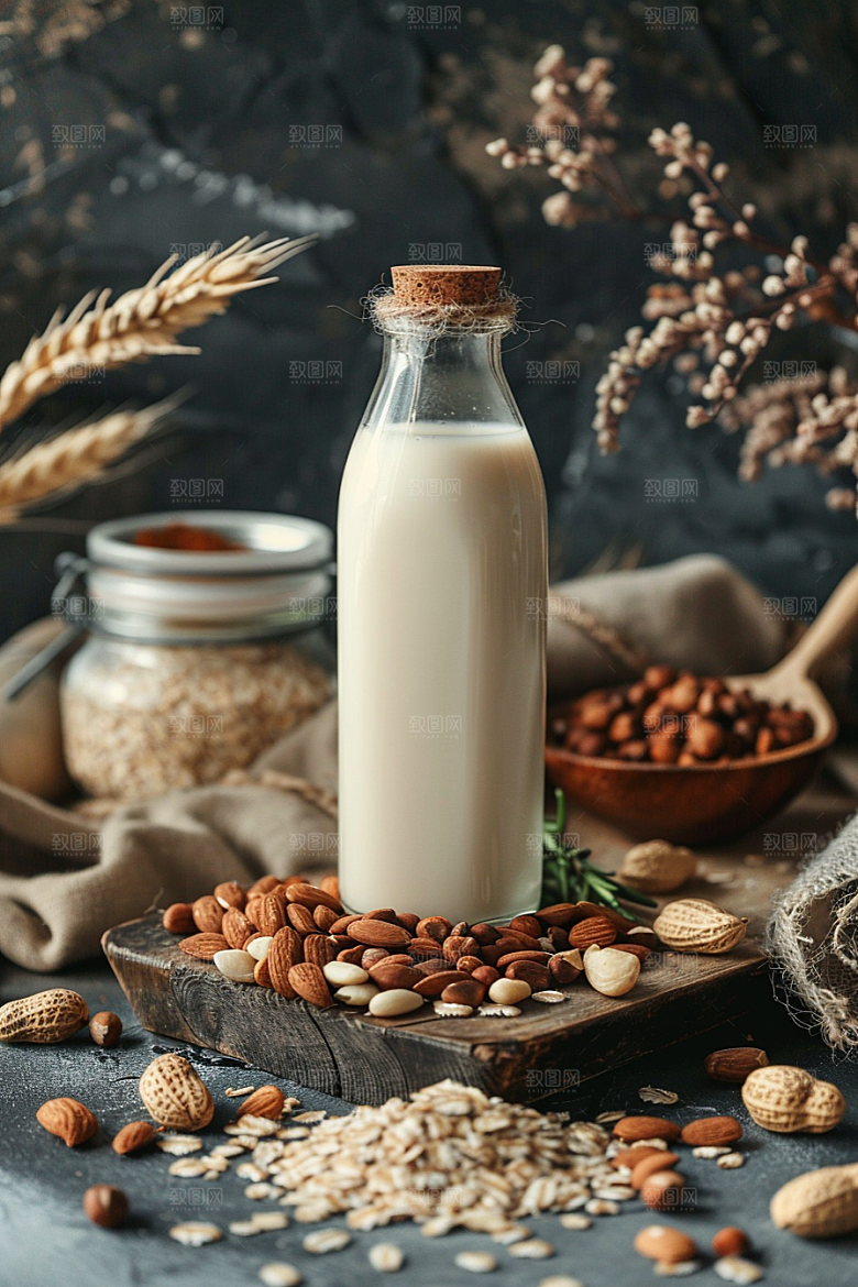 豆浆豆奶饮料谷物摄影图